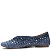 Maciejka Leather Perforated Slip-On Flats Navy 07307-20/00-0