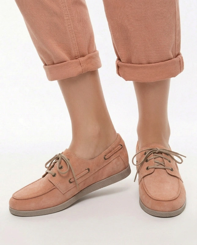 Maciejka Leather Suede Boat Shoes Orange 07799-33/00-1