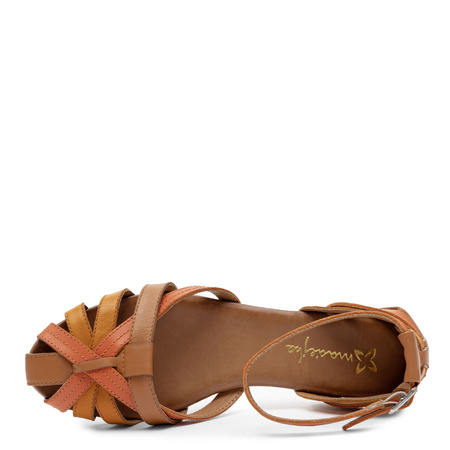 Maciejka Leather Sandals With Closed Toe And Heel On Flat Sole Orange P7539-18/00-1