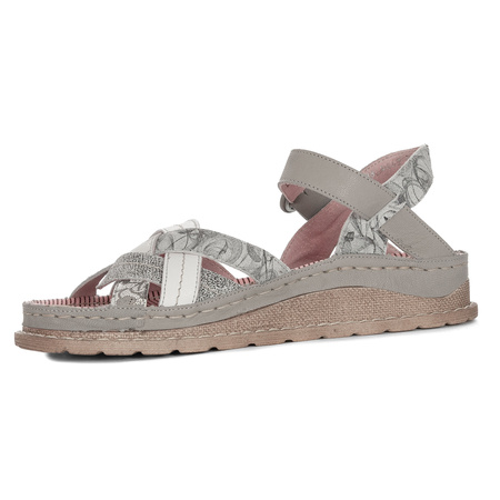 Maciejka Women's Leather Sandals Ash White