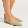 Maciejka Leather-Lined Ballerinas Suede Almond Toe Green 4100W-03/00-8