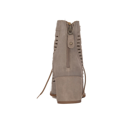 Maciejka Beige velor Lace-Up Boots