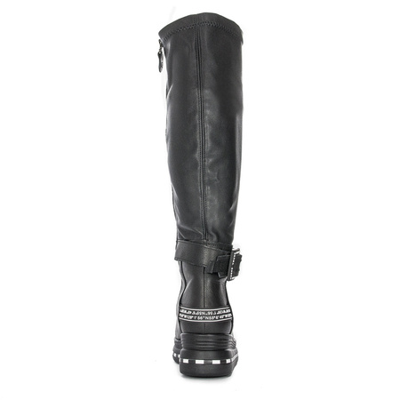 Maciejka Women's Knee-High Boots Natural Leather Black 05293-01/00-7