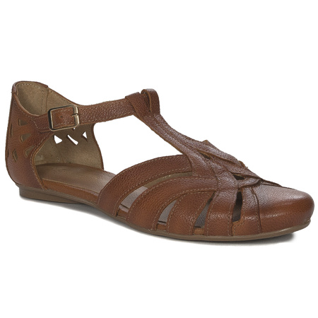 Maciejka Leather Woven Closed-Toe Sandals Cognac Brown 06645-29/00-5