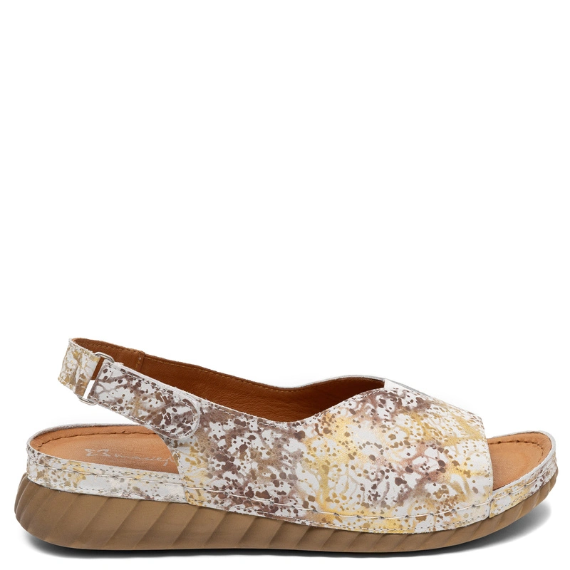 Maciejka Artistic Leather Women's Wedge Sandals Multicolor White L7633-11/00-1