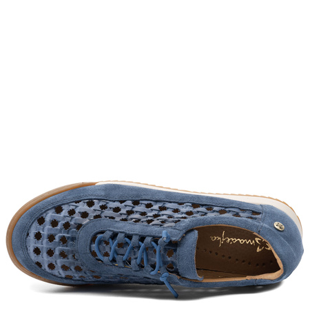 Maciejka Women's Leather Openwork Sneakers Navy Blue 07323-17/00-1