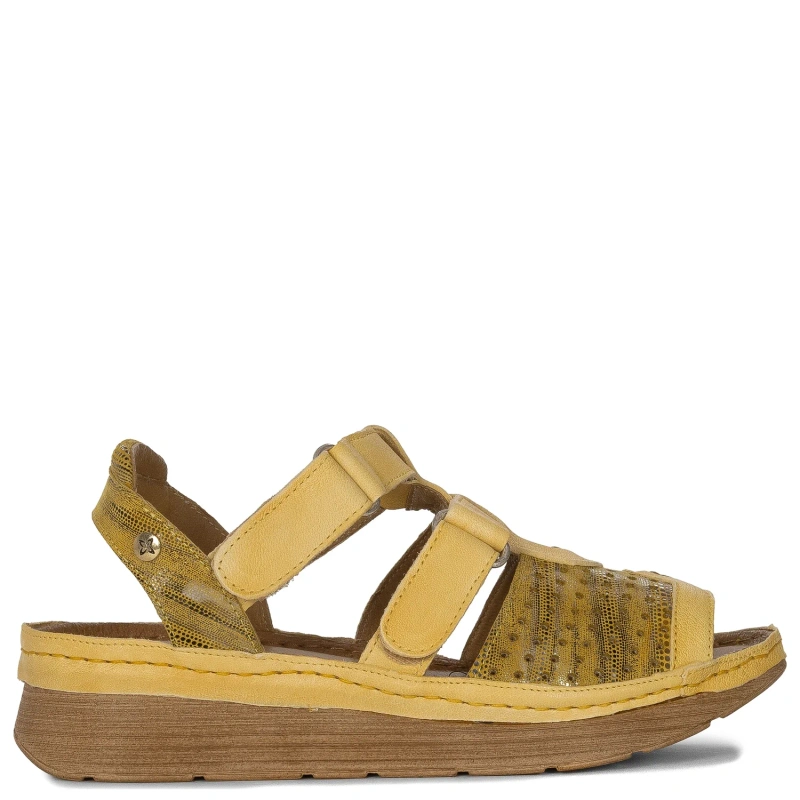 Maciejka Women's Leather Sandals Yellow
