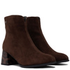 Maciejka Suede Ankle Boots Block Heel Side Zip Chocolate Brown K7202-02/00-8