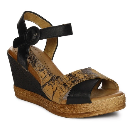 Maciejka Women's Leather Sandals Black And Rude