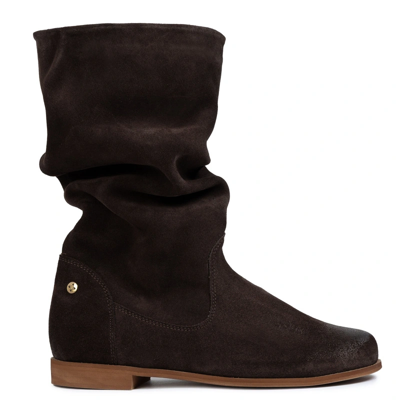 Maciejka Knee-High Boots in Natural Suede Leather Brown 05057-31-00-6