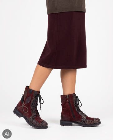 Maciejka Women’s Leather Burgundy Ankle Boots Timeless 07608-23/00-8