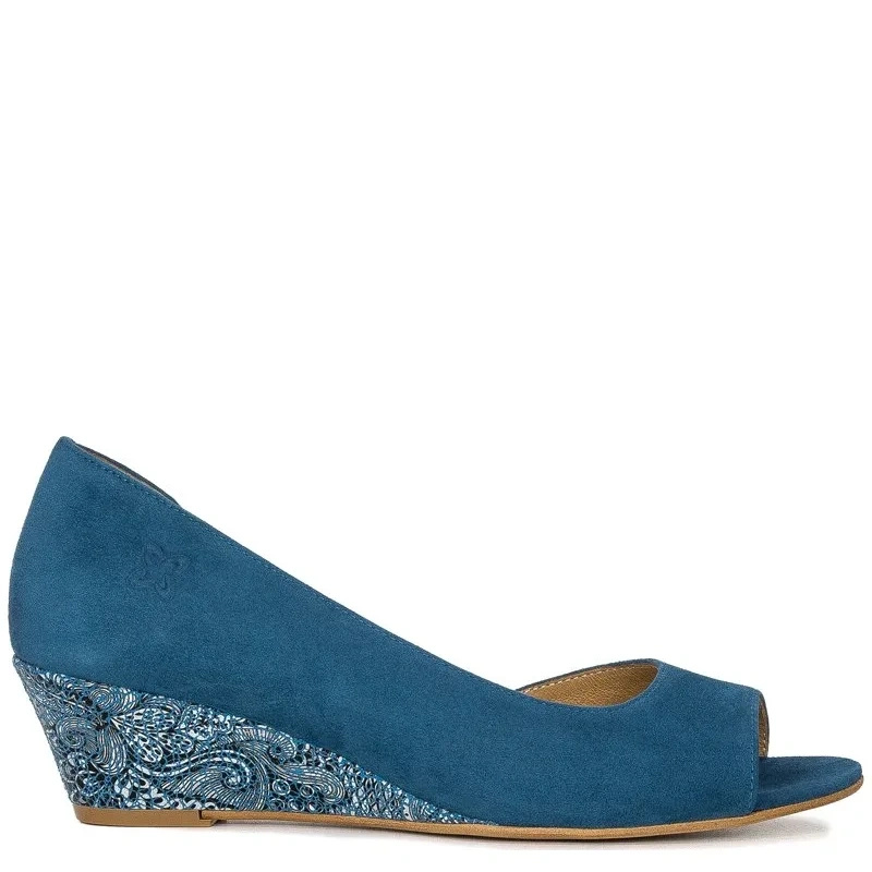Maciejka 01304-54-00-1 Navy+Flowers Flat Shoes