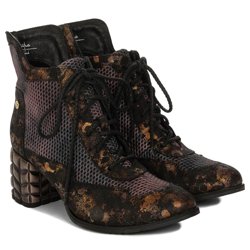 Maciejka Women's Leather Boots Brown + Maroon