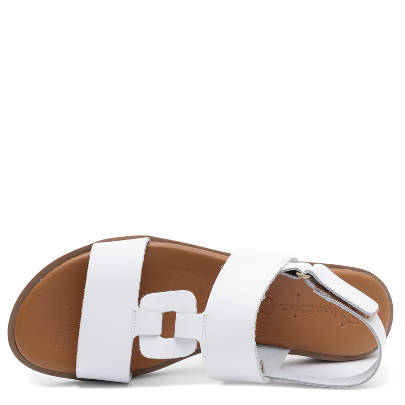 Maciejka Leather Velcro Sandals White E7403-11/00-0