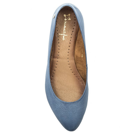 Maciejka Leather Ballet Flats Almond Toe Flat Navy-Jeans 04100-17/00-8