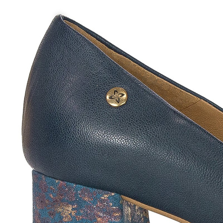 Maciejka Navy-Flowers Pumps 3356A-19/00-1