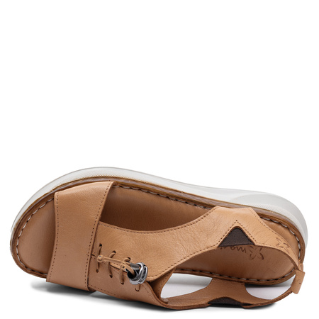 Maciejka Ginger Orange Leather Platform Sandals I7646-29/00-1