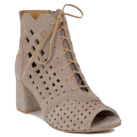 Maciejka Dark Beige Lace-Up Boots
