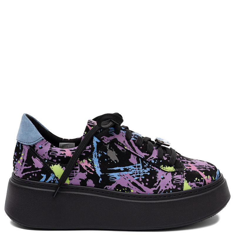 Maciejka Women’s Nubuck Platform Sneakers — Round Toe — Purple 06191-05/00-8
