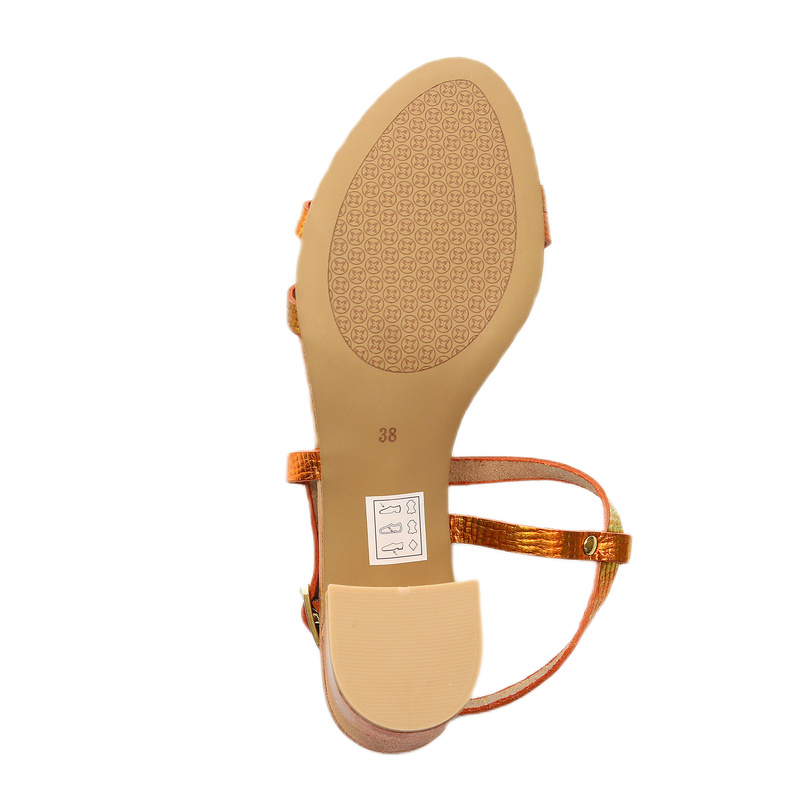 Maciejka Women's Leather Heeled Orange Sandals