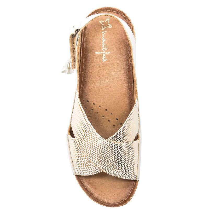 Maciejka Leather Sandals White Gold 00994-37/00-5
