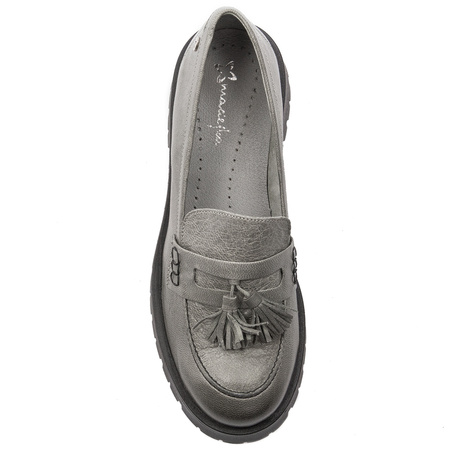 Maciejka Leather Loafers on Stable Platform Grey 5497S-35/00-5