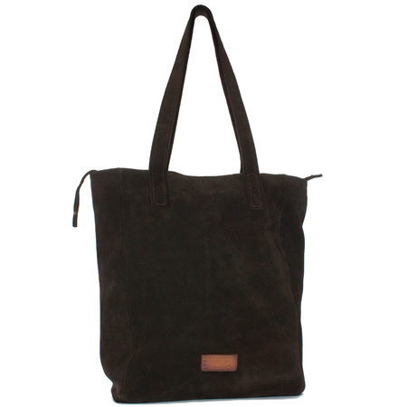 Maciejka Women's Grey Velor Leather Handbag