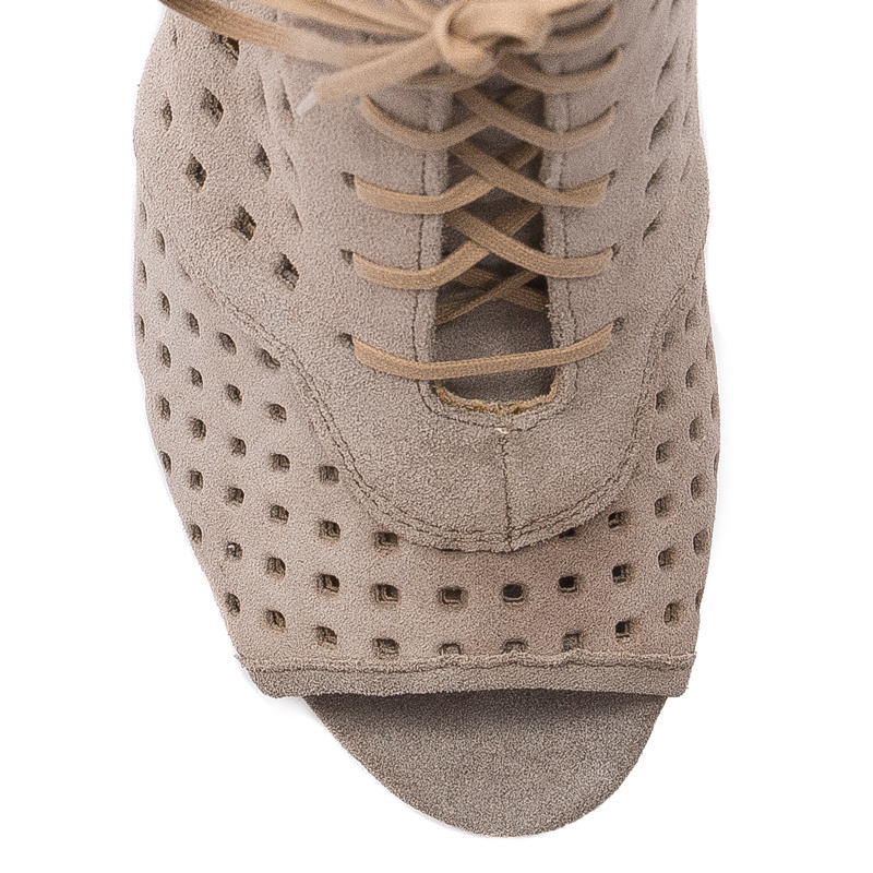 Maciejka Dark Beige Lace-Up Boots