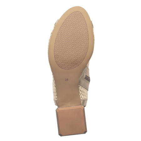 Maciejka leather cutout block-heel sandals gold 06899-25/00-0