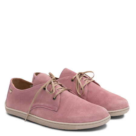 Maciejka Skórzane Półbuty BAREFOOT Damskie Blady Róż 06900-15/00-1