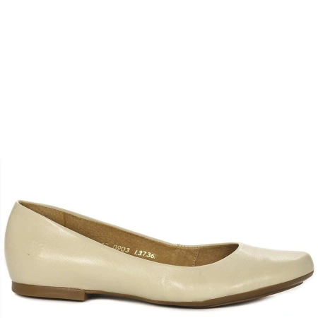 Maciejka Leather Ballerina Flats Soft Insole Low Heel Beige 00903-32/00-5