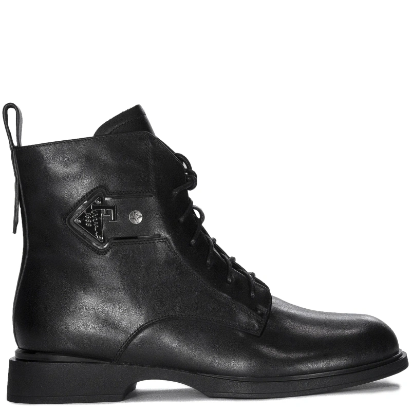 Maciejka Leather Lace-Up Side-Zip Ankle Boots Black N3115-01/00-8