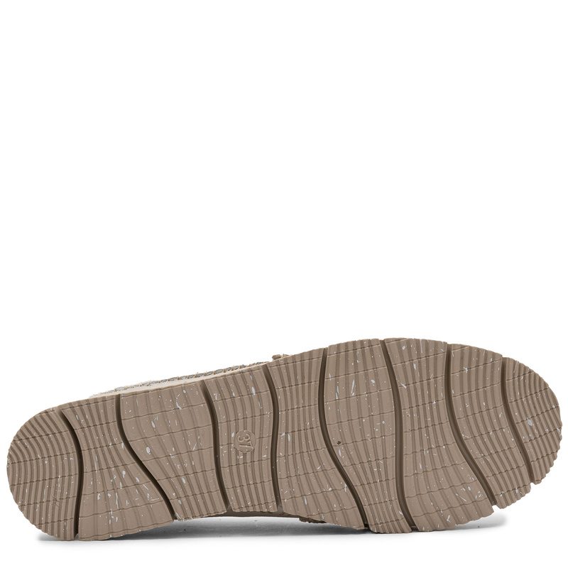 Maciejka Skórzane Półbuty Slip-On Ręczne Przeszycia Beżowe 03512-69/00-0