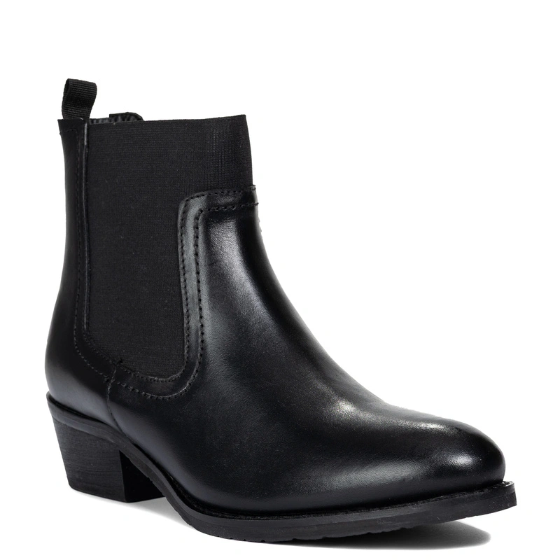 Maciejka Chelsea Leather Ankle Boots Block Heel Black H7168-01/00-7