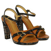 Maciejka Women's Heeled Leather Sandals Black Rude