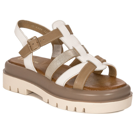 Maciejka Ginger and White Sandals 06101-11-00-5