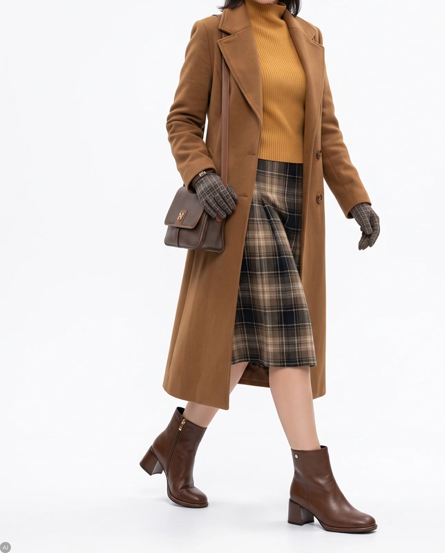 Maciejka Women's Leather Insulated Block Heel Ankle Boots Cognac Brown K7753-29/00-7