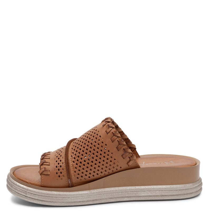 Maciejka Leather Platform Mules Orange L7630-29/00-1