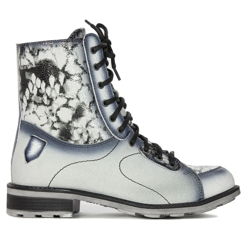 Maciejka Women's Leather Boots Ash White