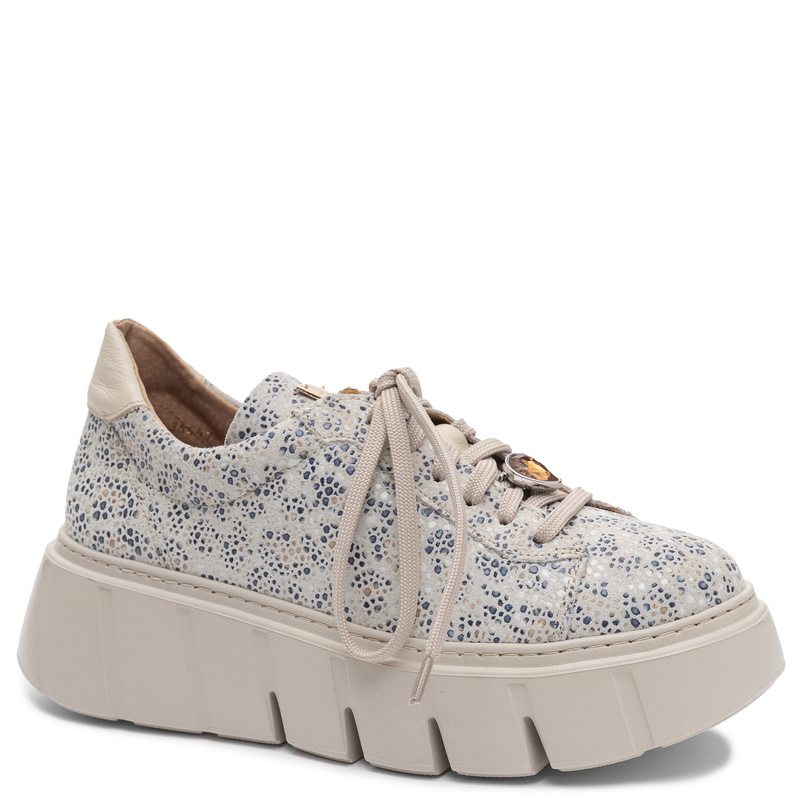 Maciejka Skórzane Sneakersy Na Platformie Wielokolorowe Beżowe 6891W-06/00-8