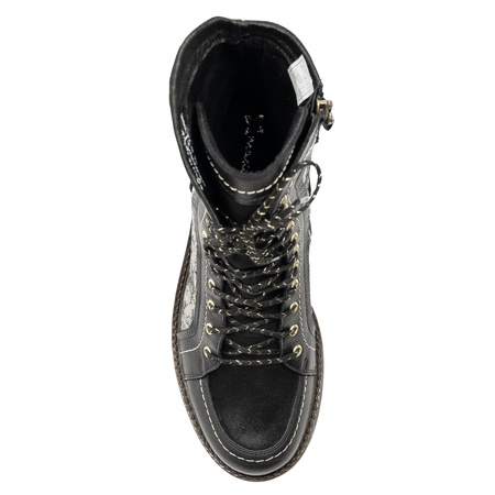 Maciejka Women's Leather Boots Black and Gold
