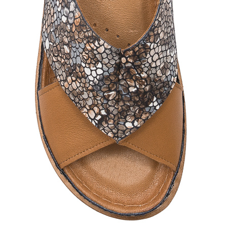 Maciejka Brown Women's Leather Slides