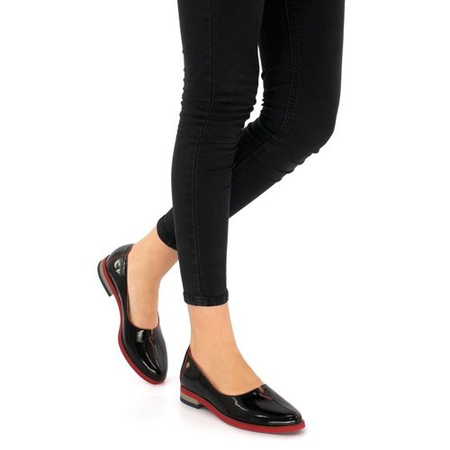 Maciejka Black+Red Edge Flat Shoes 05035-01/00-5