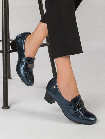 Woman's Pumps Navy Leather 0628517-00-7