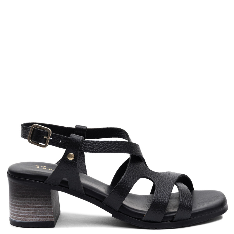 Maciejka Leather Block Heel Sandals Black E7399-01/00-1