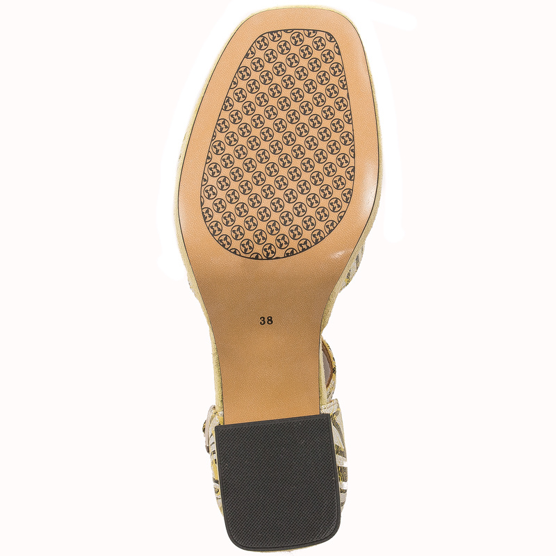 Maciejka Women's sandals in natural velor leather yellow