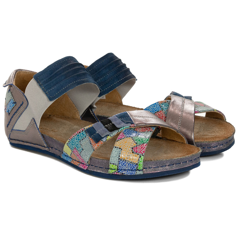 Maciejka Women's Leather Sandals Blue