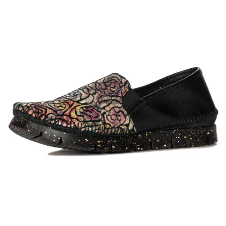 Maciejka Black + Flowers 03512-58/00-0 wonem's Low Shoes