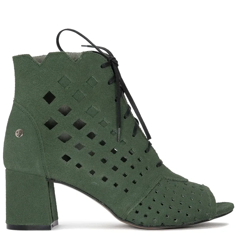 Maciejka Bottle Green Lace-Up Boots