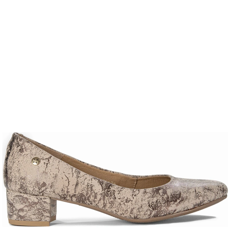 Maciejka Women's Leather Beige And Gold Pumps